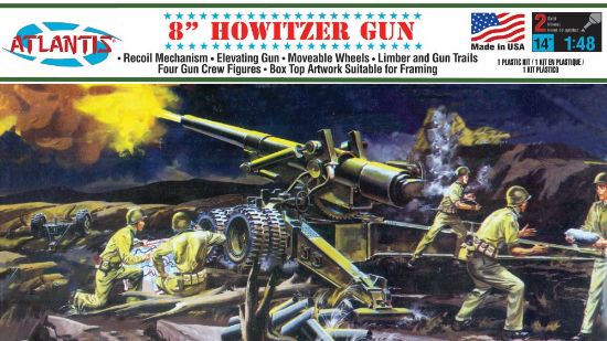 Picture of Atlantis 1/48 Scale 8 Inch Howitzer Plastic Military Model kit Made in The USA