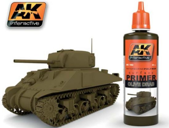 Picture of AK Interactive Olive Drab Acrylic Primer 60ml Bottle -- Hobby and