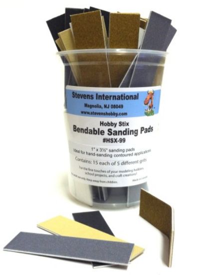 Picture of Hobby Stix Bendable Sanding Pads Counter Canister (15ea of 5 diff grits)