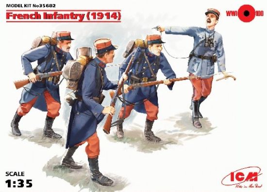 Picture of French Infantry 1914 (4) (New Tool) -- Plastic Model Military Figure -- 1/35 Scale -- #35682