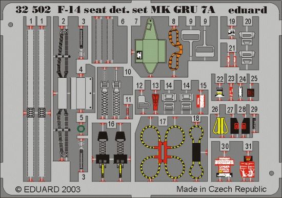 Picture of GRU7A Seat Details for Grumman F-14 PRE-PAINTED in Colou