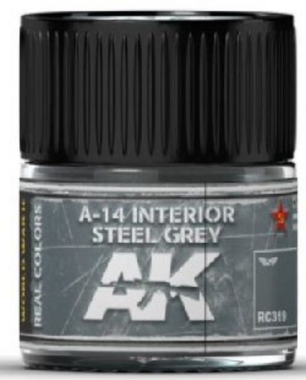 Picture of Real Colors: A14 Interior Steel Grey Acrylic Lacquer Paint 10ml Bottle