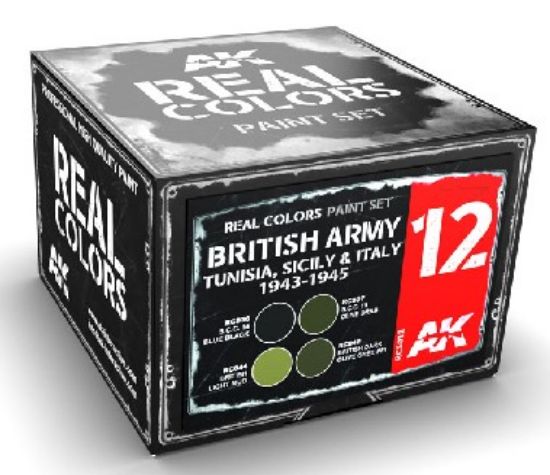 Picture of Real Colors: British Army Tunisia, Sicily & Italy 1942-1943 Acrylic Lacquer Paint Set (4) 10ml Bottles