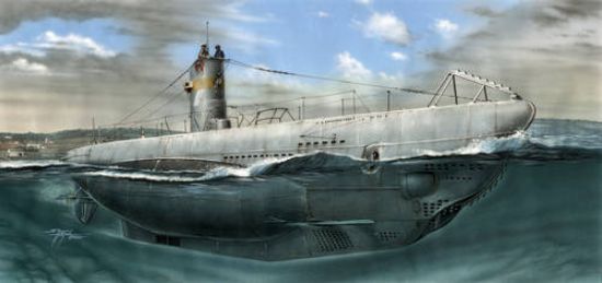 Picture of Special Navy U-Boat Type II A German Sub -- Plastic Model Submarine Kit -- 1/72 -- #72002