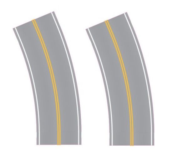 Picture of HO Easy Streets: Aged Asphalt Broad Curve No Passing Roadway (2)