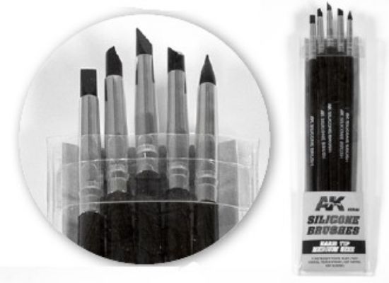 Picture of Hard Tip Medium Size Silicone Brushes (5)