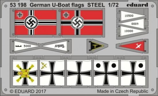 Picture of 1/72 Ship- German U-Boat Flags Steel (Painted)
