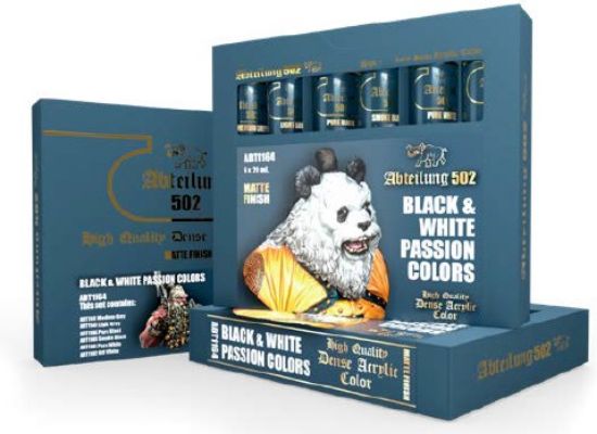 Picture of Black & White Passion Acrylic Paint Set (6 Colors) 20ml Tubes