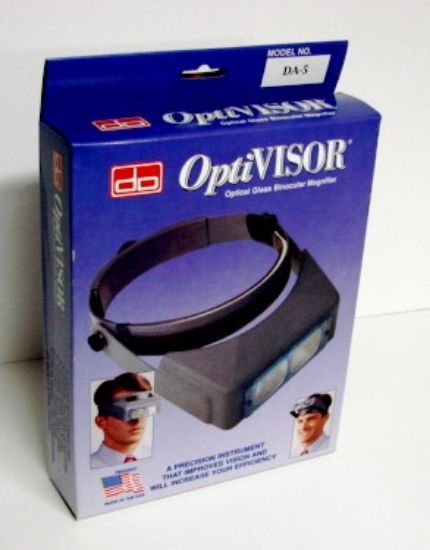 Picture of OptiVisor Binocular Headband Magnifier w/Glass Lens Plate 2.5x Power at 8"