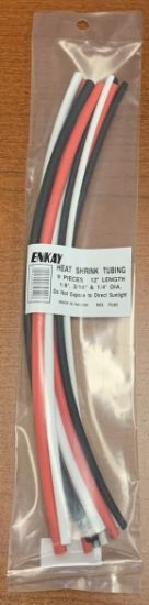 Picture of 9pc Assorted 12" Heat Shrink Tubing (1/8", 3/16", 1/4" Dia) (Bagged)