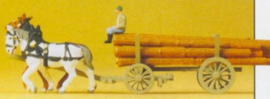 Picture of N Horse Drawn Log Wagon w/Rider