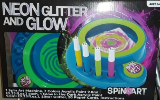 Picture of Neon Glitter & Glow Spin Art