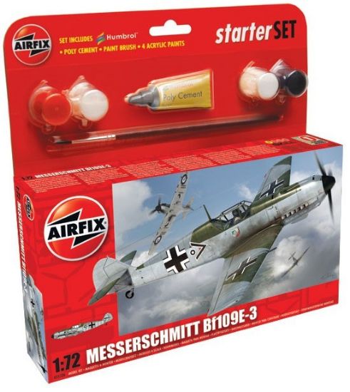 Picture of Airfix A55106 Messerschmitt Bf109E 1:72 Scale Model Small Starter Set