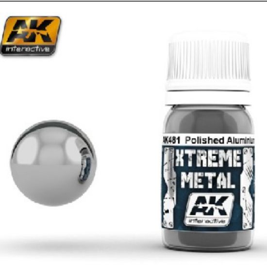 Picture of AK Interactive Xtreme Metal Polished Aluminum Metallic -- Hobby and