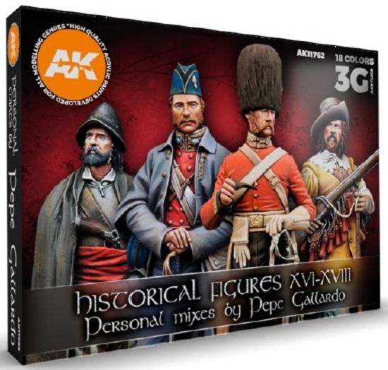 Picture of Historical Figures XVI-XVIII Century Acrylic Paint Set (18 Colors) 17ml Bottles