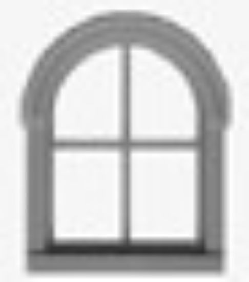 Picture of HO 4-Pane Round Top Window 24"w x 36"h (12)