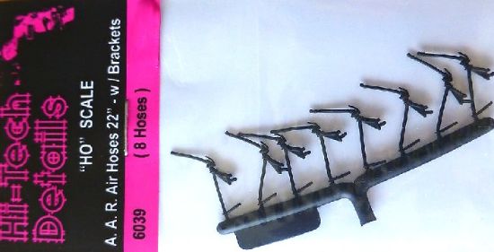 Picture of HO AAR 22" Real Rubber Air Hoses w/Brackets (8)