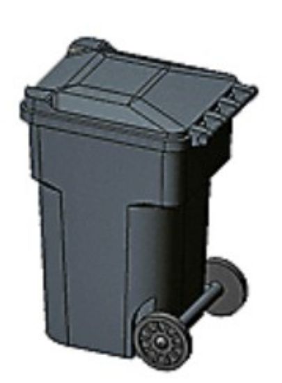 Picture of HO Black Yard Trash Cans (6)