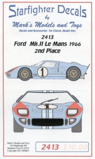 Picture of 1/24 Ford GT40 Mk II LeMans 1966 2nd Place for MGK, FJM, RVL