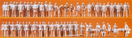 Picture of Preiser KG Unpainted Figure Set -- Firemen - HO-Scale (60) Model