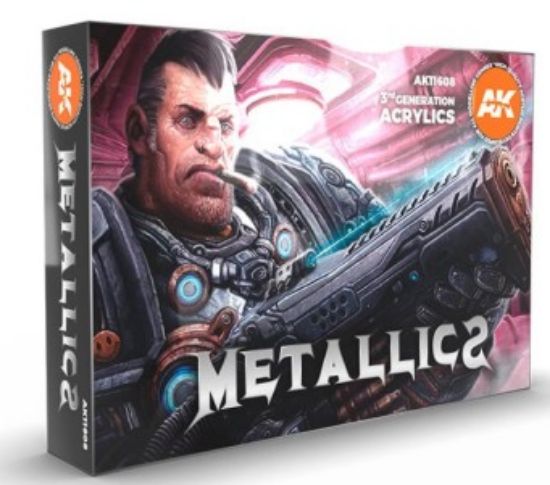 Picture of Metallics Acrylic Paint Set (6 Colors) 17ml Bottles