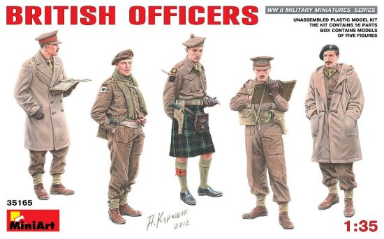 Picture of British Officers (5) (New Tool) -- Plastic Model Military Figure -- 1/35 Scale -- #35165