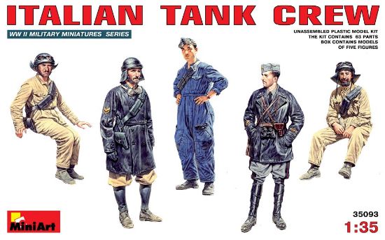 Picture of Italian Tank Crew (5) -- Plastic Model Military Figure -- 1/35 Scale -- #35093