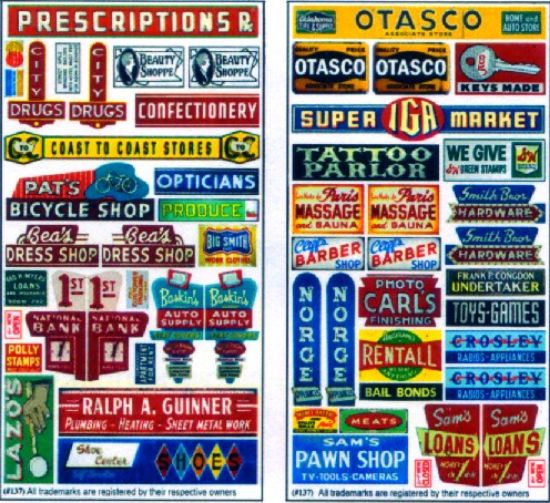 Picture of HO Main Street IV Storefront Signs (2)
