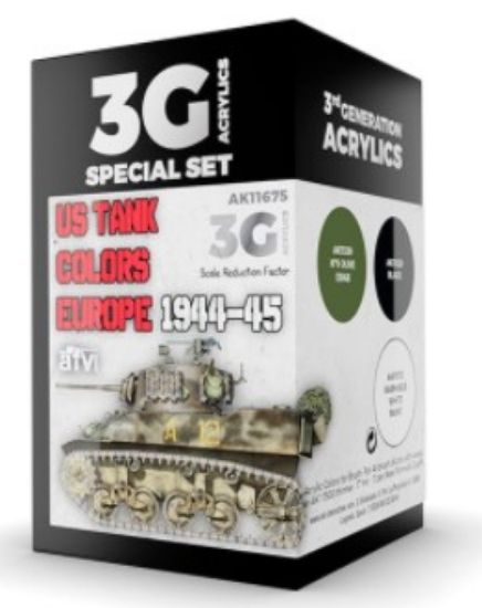 Picture of AFV Series: US Tank Europe 1944-45 Acrylic Paint Set (3 Colors) 17ml Bottles