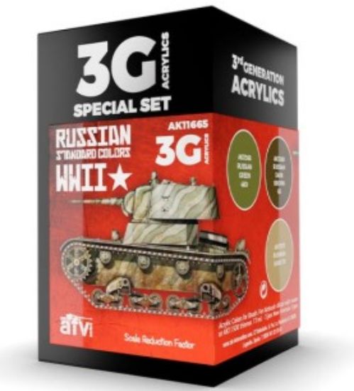 Picture of AFV Series: WWII Russian Standard Acrylic Paint Set (3 Colors) 17ml Bottles