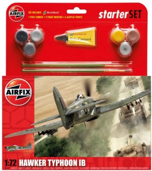 Picture of Airfix A55208 Hawker Typhoon IB Starter Set 1:72 with Paint and Glue