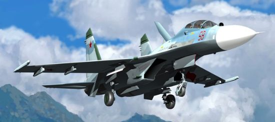Picture of Airplane Model Kit - Sukhoi Su-27UB Flanker C- 1:32 -Trumpeter