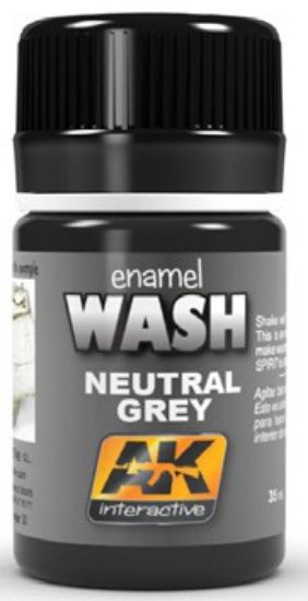 Picture of AK Interactive Neutral Grey Wash Enamel Paint 35ml Bottle -- Hobby