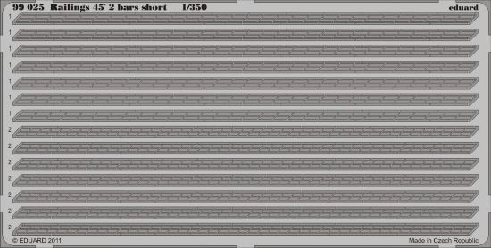 Picture of Railings 45' 2 Bars Short- 1:350 -Eduard