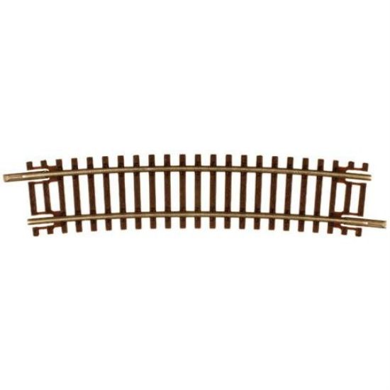 Picture of Code 55 Track w/Nickel-Silver Rail & Brown Ties -- 15" Radius Half Curve pkg(6) - N