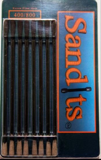 Picture of Sandits: 400/800 Grit Round Tip Sanding Stick w/Plastic Stem (5.5") (8/Pk)