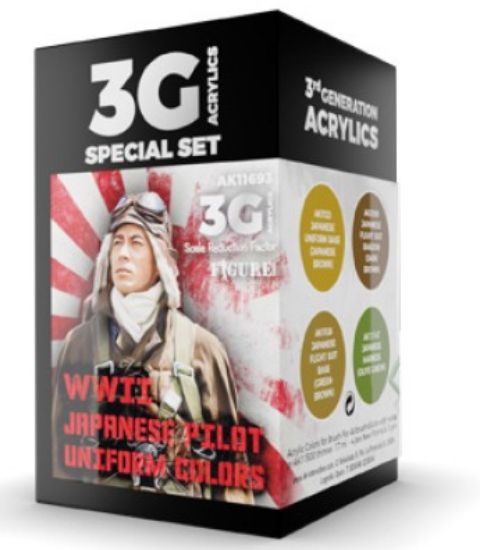 Picture of Figure Series: WWII Japanese Pilot Uniforms Acrylic Paint Set (4 Colors) 17ml Bottles