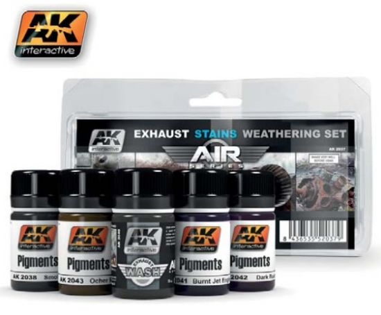 Picture of Air Series: Exhaust Stains Weathering Set (5 Colors) 35ml Bottles 