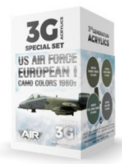 Picture of Air Series: US Air Force European I Camo 1980s Acrylic Paint Set (4 Colors) 17ml Bottles