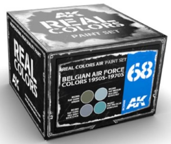 Picture of Real Colors: Belgian Air Force 1950s-1970s Acrylic Lacquer Paint Set (4) 10ml Bottles(D)
