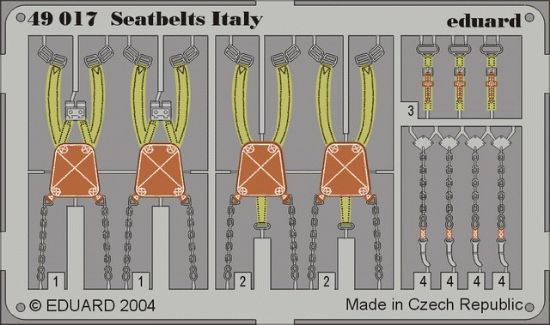 Picture of Italian Seatbelts PRE-PAINTED in COLOUR!- 1:48 -Eduard