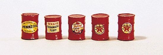 Picture of HO Custom Oil Barrels Red, Gas Station (5)