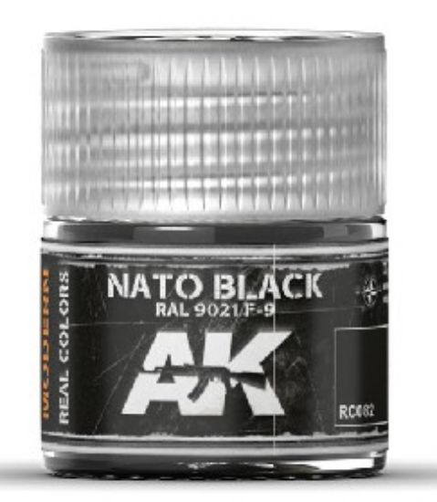 Picture of Real Colors: NATO Black RAL9021 F9 Acrylic Lacquer Paint 10ml Bottle