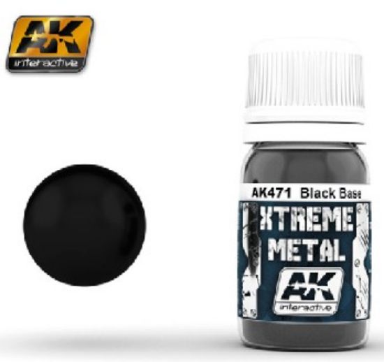 Picture of AK Interactive Xtreme Metal Satin Black Base -- Hobby and Model
