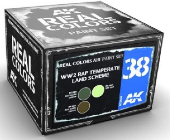 Picture of Real Colors: WWII RAF Temperate Land Scheme Acrylic Lacquer Paint Set (3) 10ml Bottles