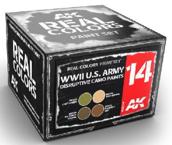 Picture of Real Colors: WWII US Army Disruptive Camo Acrylic Lacquer Paint Set (4) 10ml Bottles