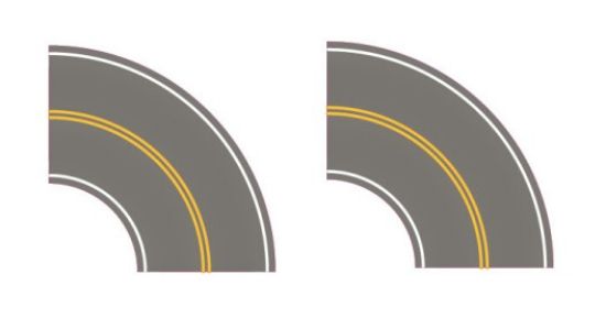 Picture of HO Easy Streets: Medium Asphalt Tight Curve No Passing Roadway (2)