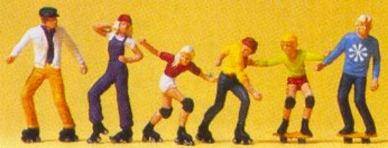 Picture of HO Rollerskaters (4) & Skateboarders (2)