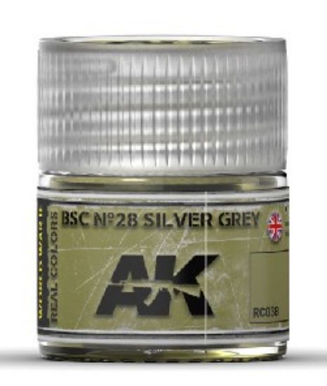 Picture of Real Colors: BSC NÂº28 Silver Grey Acrylic Lacquer Paint 10ml Bottle