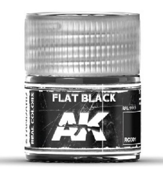 Picture of Real Colors: Flat Black Acrylic Lacquer Paint 10ml Bottle